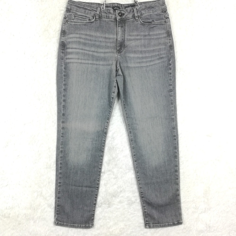 J. Jill Womens Jeans Boyfriend Straight Leg Gray Wash Denim Mid Petite 14P